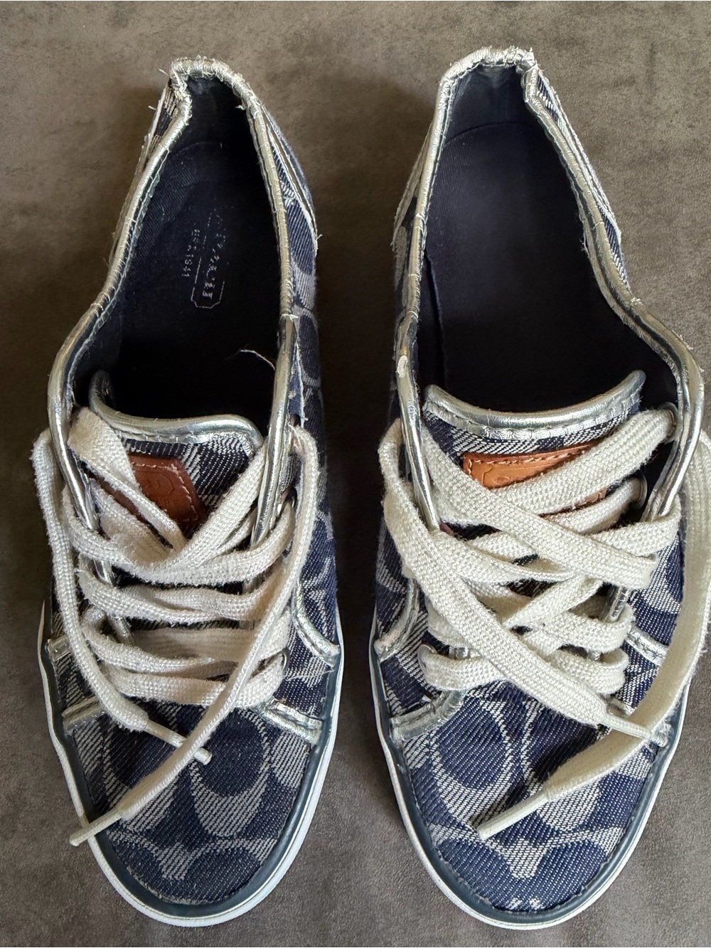 Vintage Coach Dee Signature Monogram Denim Sneakers